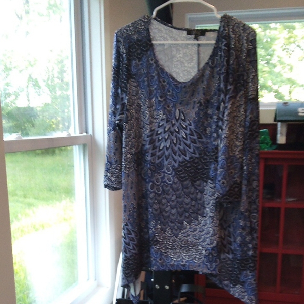 Blue Patterned Women's Tunic